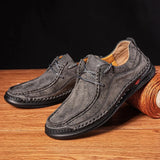 Thomas - Hand-stitching Leather Men's Shoes Loafers Sneakers Casual