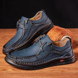 Thomas - Hand-stitching Leather Men's Shoes Loafers Sneakers Casual